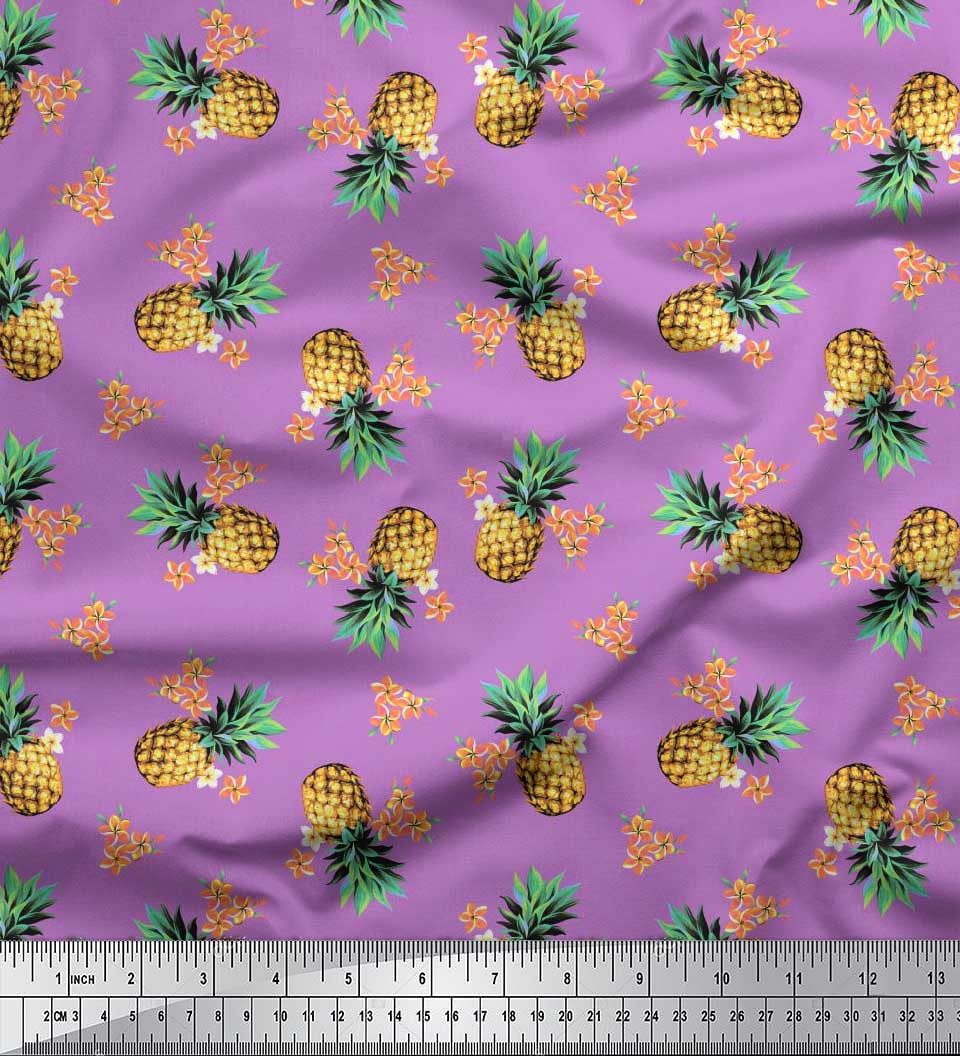 Soimoi Viscose Chiffon Fabric By The Yard – Raspberry Strawberry Cherry Print, 42" Wide