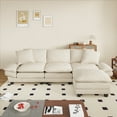 thumbnail image 5 of Dinosisco 108" Modular Sectional Sofa with Ottoman, L-Shaped Sleeper Couch with Chaise, Living Room Sofa Set, Beige Corduroy, 5 of 5