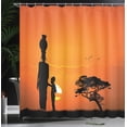 thumbnail image 4 of Ambesonne Afro Shower Curtain, and Mother in Desert, 69"Wx84"L, Orange Black, 4 of 5