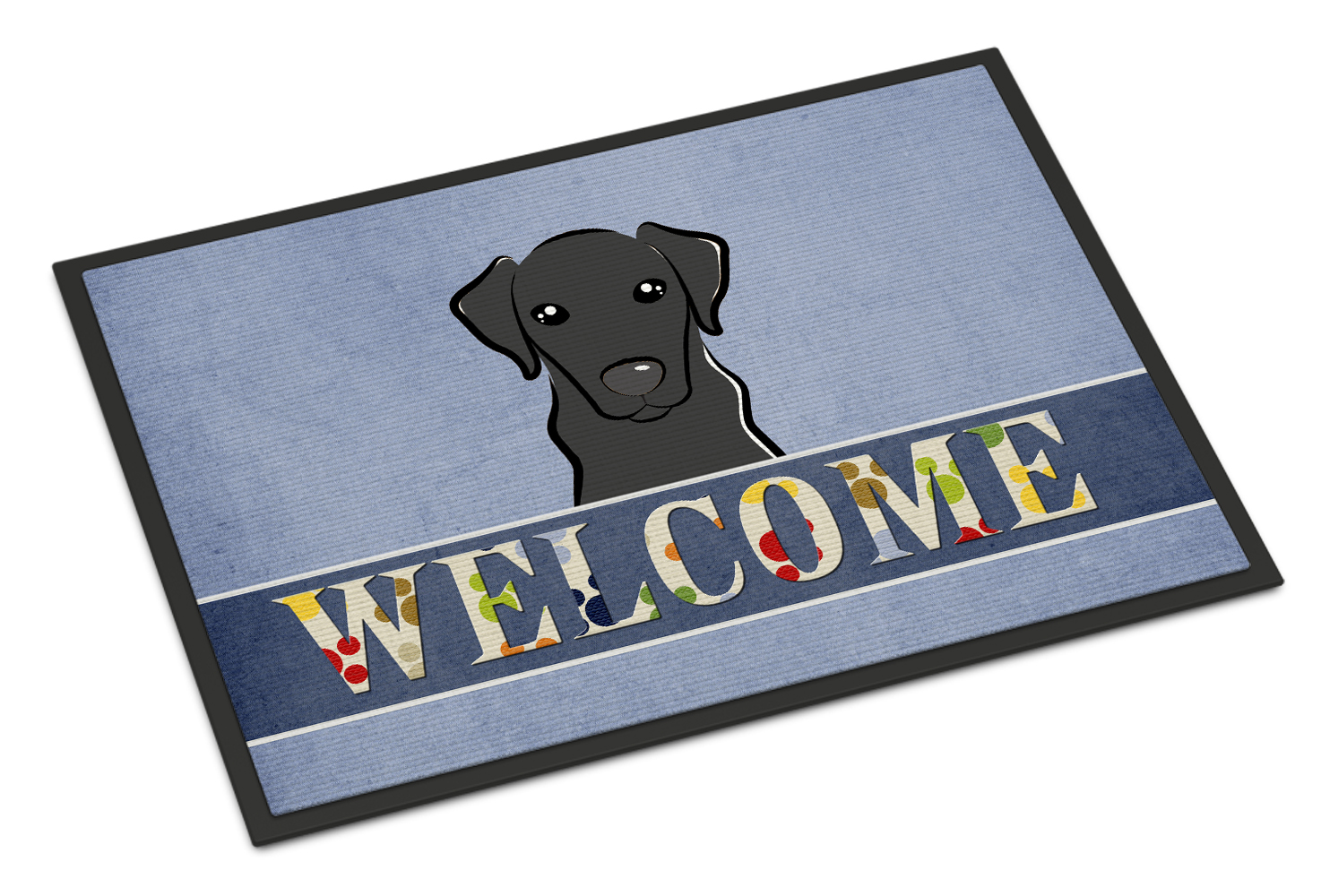 Black Labrador Door Mat