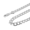 thumbnail image 2 of Sterling Silver and Gold Plated Curb ( Flat ) Link Chain Necklaces - 7.00MM Thick - 30 Inches, 2 of 6