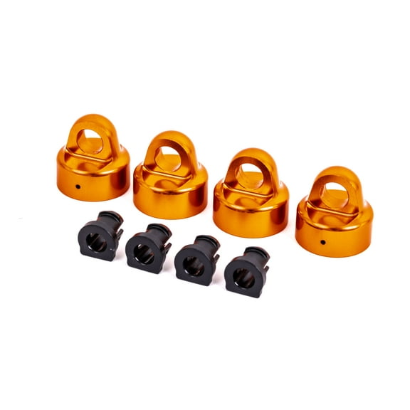 Traxxas 9664T Shock Caps, Aluminum (Orange-Anodized), GTX Shocks (4): Sledge