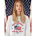 thumbnail image 2 of Independence Day Waving Flag Sweatshirt Women - Women Sweatshirt, White, 2XL, 2 of 4