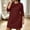 Wine, variant on NominalSnug Womens Plus Size Nightgowns 3/4 Sleeve Sleepwear Crewneck Nightdress Loose Comfy Homewear