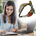 thumbnail image 2 of Unique Bargains 1 Pc Wide Tie Bow Geometric Headbands for Women Army Green, 2 of 6