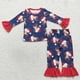 thumbnail image 1 of Venta al por mayor, conjunto de Navidad para niños pequeños, camisa de manga larga, Tops, traje de cangrejo para niños, pantalones a juego para bebé (niño o niña), ropa roja, 1 of 4