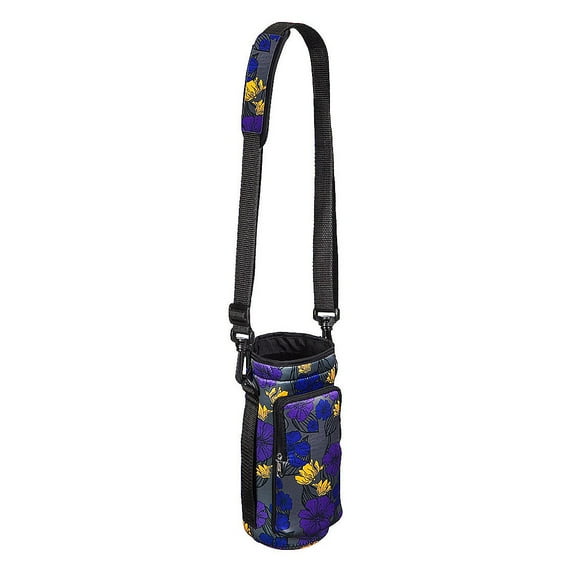 Evergreen Floral Sketch Neoprene Travel Water Bottle Carrier for Hiking, Strollers and Outdoor Activities