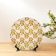 thumbnail image 6 of Daiia Hand Drawn Snake Printed Pattern Ceramic Plate Dinner Plates Bone China Decorative Plates with Display Stand Art Ceramic Ornaments for Wall Hanging Decoration-8in, 6 of 6