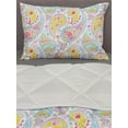 thumbnail image 3 of Art Comforter & Sham Bedding Set, Paisley Design in Watercolor Effect Brush Strokes and Flower Motifs Ornamental, 3 pcs Duvet Set Microfiber Filling Quilt, 5 Sizes, Multicolor, by Ambesonne, 3 of 4