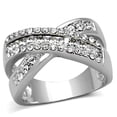 thumbnail image 1 of Alamode LO2942-7 Bague en Laiton Rhodium pour Femme avec Cristal de Qualité Supérieure en Transparent - Taille 7, 1 of 1