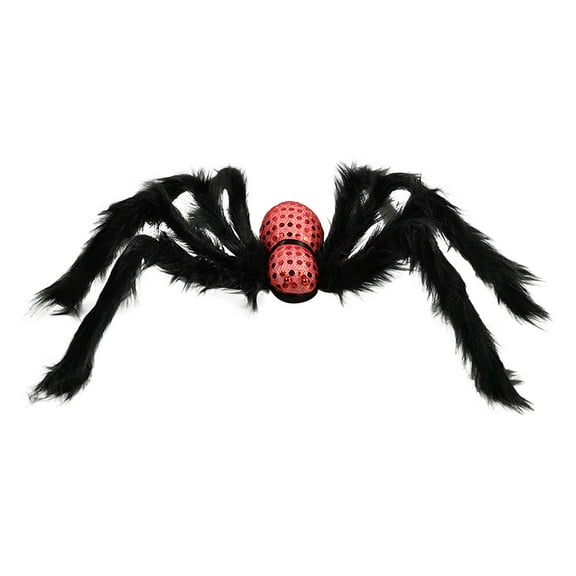 Halloween Decorations, Halloween Simulation Skull Big Spider 75cm Soft Spider Ornament, cloth, Red