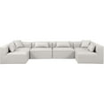 thumbnail image 4 of Meridian Furniture Cube Cream Vegan Leather 6-Pc. U-Shaped Modular Sectional, 4 of 9