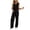 #02 Black 【Mix & Match: Stock Up on Your Favorite Colors】, variant on Women's Soft Fabric Round Neck Sleeveless Wide Leg Jumpsuit, Elastic Waist Flattering Fit Stretchy Material, Solid Color Button Front Easy Care, Casual Daily Wear | TruBelle,Army Green L