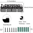 thumbnail image 3 of Swimming Medal Holder Hanger Medals Rack Black Metal Iron Medal Holder Rack Sport Medal Stand Frame Wall Mounted Hanging Over 60 Medals for Athletes Swimmer Medalist 15.7 x 5.6Inch, 3 of 8