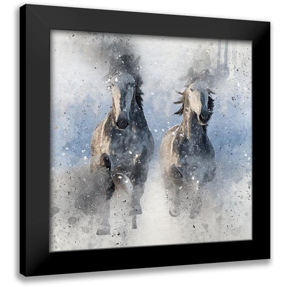 Bolokofsky, Ronald 12x12 Black Modern Framed Museum Art Print Titled - Two Horses More