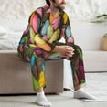 thumbnail image 7 of Fotbe Easter eggs Pattern Long Sleeve Pajama Set for Men,Sleepwear Set,2-piece Loungewear Set,Soft PJs Comfy Nightwear with Pockets-XX-Large, 7 of 7
