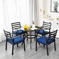 thumbnail image 4 of Costway 5PCS Outdoor Patio Dining Chair Table Set Cushioned Sofa Glass Garden, 4 of 10