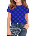 thumbnail image 1 of Zpanxa T-Shirts pour Tout-Petites Fille à Pois Col Rond Manches Courtes Haut Décontracté Polyester Spandex 5-6 Ans, 1 of 5