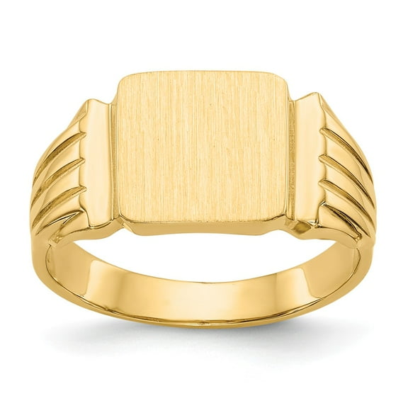 14K Yellow Gold Ring Band Signet Men's
