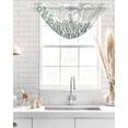 thumbnail image 4 of Sage Green Grey Coastal Waterfall Valances for Windows, Summer Beach Coral Shell Ocean Kitchen Sheer Valance Curtains, Rod Pocket Elegant Swag Valances for Living Room Bedroom, 47.2"x38.5", 2 Panel, 4 of 8