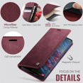 thumbnail image 4 of CaseMe Calf Leather Lining Microfibre Wallet Case for Samsung Galaxy A33 6.5-inch with RFID Blocking,Magnetic Closure,Card Slots,Cash Slot,Kickstand,Shockproof Flip Folio Protective Phone Case,Red, 4 of 10