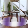 thumbnail image 4 of 6ft Round Rug, Purple White Ombre Non-Skid Rubber Backing Large Area Rugs - Living Room Bedroom Home Office, Modern Abstract Art Farmhouse Gradient Indoor Floor Mat Carpets Washable Rug, 4 of 9