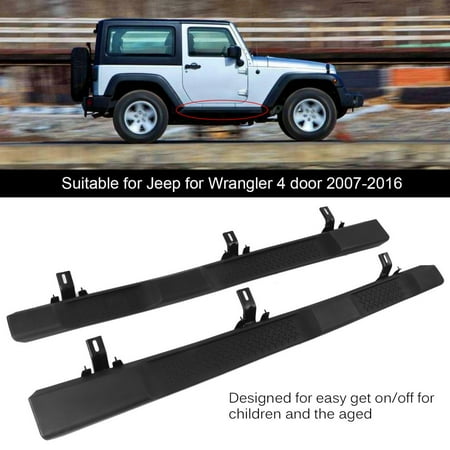 Car Side Step Bar For Jeep Wrangler 4dr 2007-2016 Durable ABS Running Board