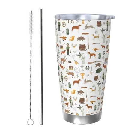 

Susaid Outdoor Living Print 20oz Car Cup Insulated Coffee Cup Fully Spill Proof Travel Coffee Mug Stainless Steel Tumbler for Work Home Outdoor Car-Straw Two-piece Set