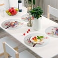 thumbnail image 6 of Ryvnso Bird on Floral Round Plate Mats Dining Table Placemat Set of 4 for Holiday Decoration, 6 of 7