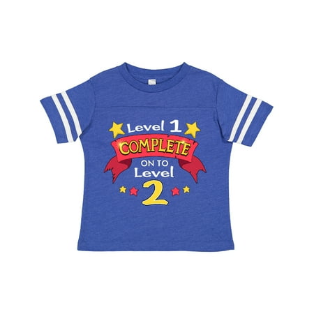 

Inktastic Level 1 Complete on to Level 2 2nd Birthday Level Up Gift Toddler Boy or Toddler Girl T-Shirt