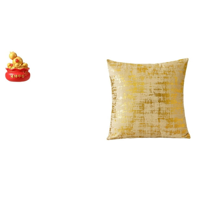 Escultura de escritorio,Estatua de la Cuenca del Tesoro,regalo de cumpleaños de Feng Shui,Funda de almohada,Fundas de cojín para sofá cama,funda de almohada cuadrada,Funda de almohada Funda