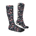 thumbnail image 3 of Picia Women Crew Soft Moisture-wicking Socks Colorful Tropical Leaves Pattern Design Cotton Socks, One Size fit All, 3 of 9
