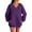 Purple, variant on ManxiVoo Relaxed Fit V Neck Side Pocket Sweatshirt for Women Autumn Casual Soft Lounge Wear L Size Beige