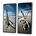 thumbnail image 3 of Designart "Driftwood on the Beach II" Coastal Beach Framed Wall Art Set Of 2 - Blue Beach Gallery Wall Frame Set For Home Decor, 3 of 7