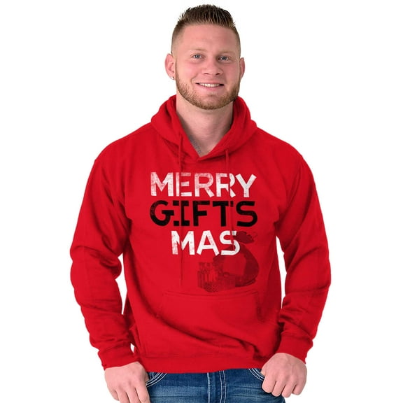 Funny Merry Christmas Presents Pun Unisex Plus Fleece Graphic Hoodie Brisco Brands 2X