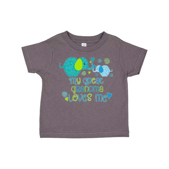 Inktastic My Great Grandma Loves Me- cute elephants Boys or Girls Toddler T-Shirt