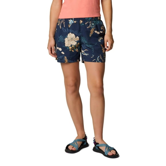 Pantalones cortos Columbia Sandy River Printed III para mujer, color azul universitario