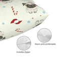 thumbnail image 3 of Fotbe Christmas Pug Dog Funda de Almohada Decorativa Estilo Occidental, Lujo en Algodón, Fundas para Almohadas King, Cojín Estampado para Decoración del Hogar-20"x30", 3 of 6