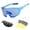 Black & blue, variant on Labymos Cycling Glasses with 2 Interchangeable Lenses UV400 Sports Sunglasses MTB Road Bike Glasses for Men Women Running Driving Fishing Baseball