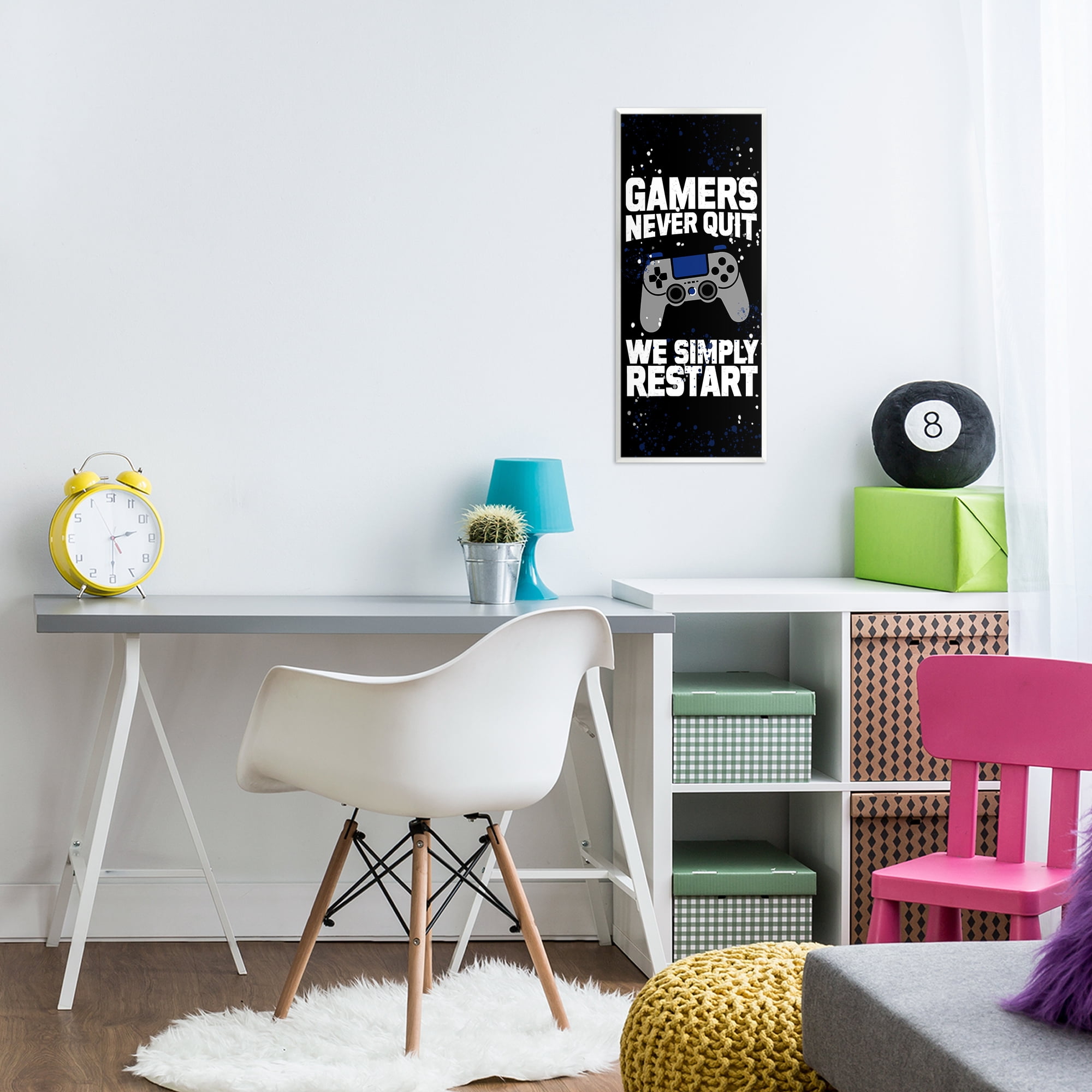 Stupell Industries Never Quit Simply Restart Wall Plaque Art, design by Kim Allen