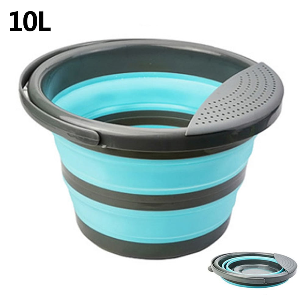 10L Collapsible Bucket Compact Portable Folding Water Container Wash Basin Lightweight & Durable for Outdoor Traveling Hiking Fishing Gardening Camping 