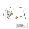 thumbnail image 3 of Aretes de oro 14k GIALLO Broquel GIALLO COLLECTION Khoalas de oro blanco y amarillo, 3 of 5