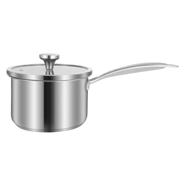 GUOOL 10cm Cooking Pot ,Cookware Sets ,Kitchenware Milk Pan with Lid ,Long Handle Soup A
