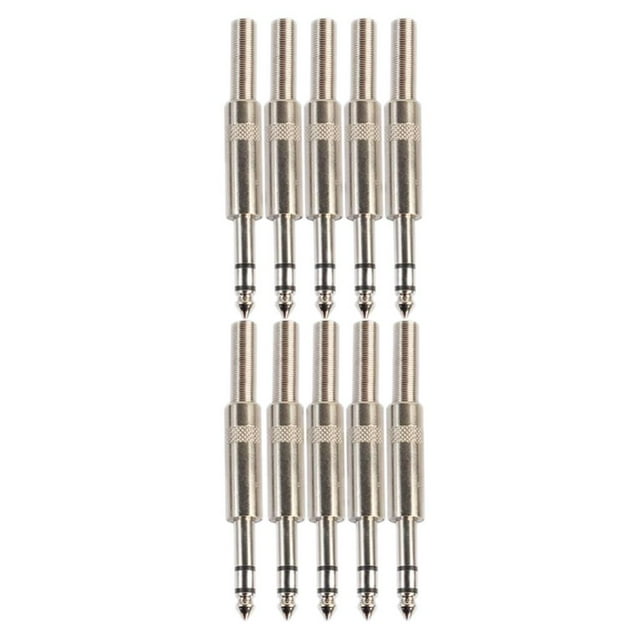 10 Unidades Adaptadores de Audio Estéreo Yuyangstore 6.35mm