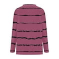 thumbnail image 3 of Jalioing Striped Pullover Tee for Women V Neck Long Sleeve Oversized Shirts Plus Size Casual Loose Blouses with Pocket, 3 of 5