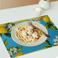 thumbnail image 6 of Shiartex Lemons Flowers Blue Background Linen Table Placemat Set of 4 for Birthday Parties, Christmas, Restaurants, Home Decor 18x12in, 6 of 8