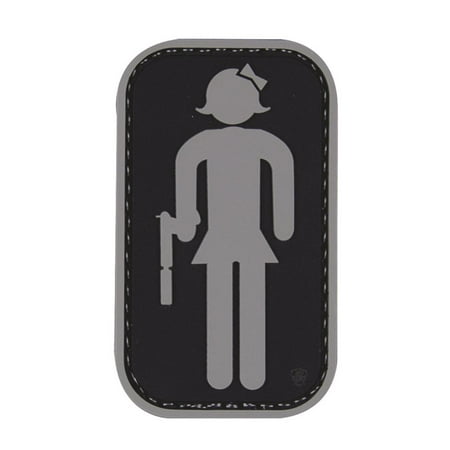 5ive Star Gear Tactical RR Restroom Girl With Gun PVC Morale Patch, 1.75