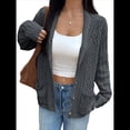 thumbnail image 2 of Cárdigan de Punto Grueso de Gran Tamaño para Mujer, Suéter de Larga con Abertura Frontal, Ropa de Abrigo para Otoño e Invierno Gris Oscuro XL, 2 of 7
