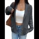 thumbnail image 2 of Cárdigan de Punto Grueso de Gran Tamaño para Mujer, Suéter de Larga con Abertura Frontal, Ropa de Abrigo para Otoño e Invierno Gris Oscuro XL, 2 of 7
