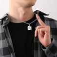 thumbnail image 4 of Initial A-Z Necklace for Men,Stainless Steel Square Letter Pendant Chain for Mens, 20+2 Inch, 4 of 6